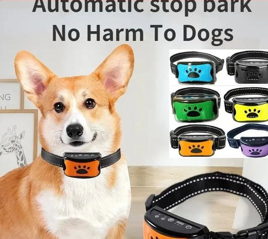 Pet Dog Antibarking USB Electric Ultrasonic Dogs Stop Barking Vibration anti Bark Collar Automatic Collar Dog Training Collars